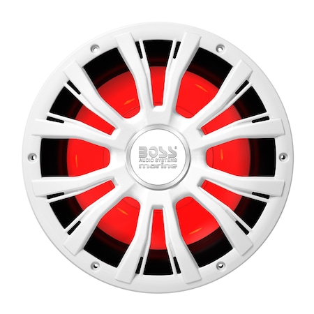 Boss Audio MRG10W 10" Marine 800W Subwoofer w/Multicolor Lighting - White MRGB10W